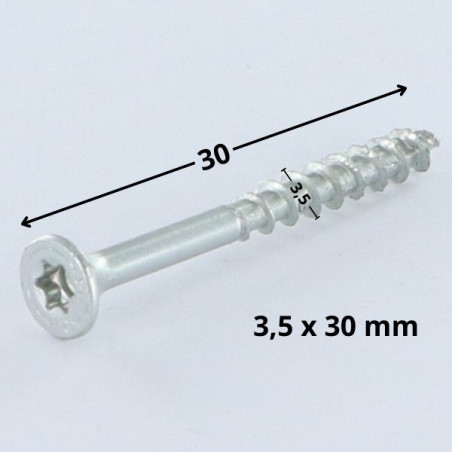 1 x Vis Spax Tête fraisée TORX T20 3.5X30 Filetée sur 17 Filetage partiel WIROX