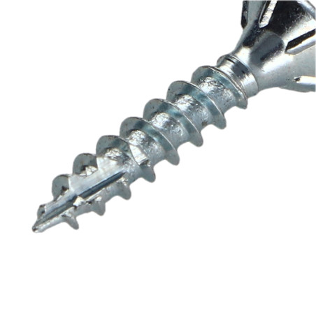 1 x Vis bois TEKOR Tête fraisée Cranté 5X20 TORX T25 Acier zingué Filetage total Pointe antifendage type 17