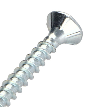 1 x Vis bois TEKOR Tête fraisée Cranté 6X50 TORX T30 Acier zingué Filetage total Pointe antifendage type 17