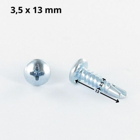 1 x Vis autoperceuse Tête cylindrique bombée TCB Phillips 3.5X13 Filet tôle Acier zingué