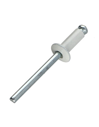 Rivet aveugle Aluminium Tige acier 3.2X18 Epaisseur de serrage 13 à 15 Tête Ronde Standard Blanc