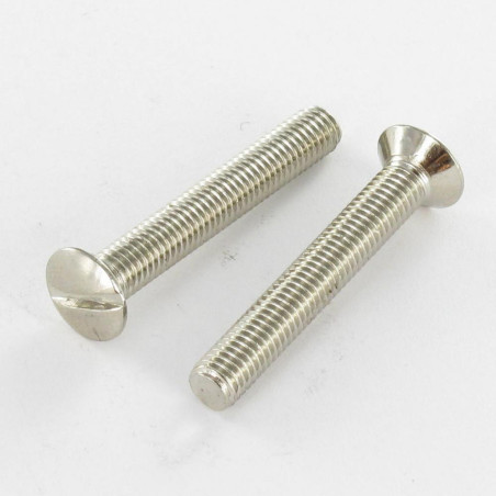 1 x Vis métaux Tête fraisée bombée TFB Fendue M4X65 Diamètre de tête: 7.9 Bossage extérieur Acier nickelé