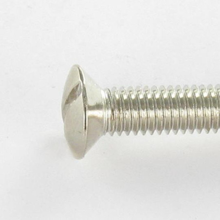 1 x Vis métaux Tête fraisée bombée TFB Fendue M4X65 Diamètre de tête: 7.9 Bossage extérieur Acier nickelé