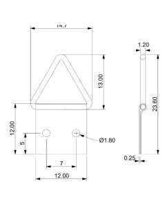 Attache triangulaire pour tableau 12MM Acier brut 2