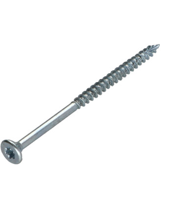 Vis bois TEKOR Tête fraisée Cranté 4X70 Filetée sur 42 TORX T20 Acier zingué Pointe antifendage type 17