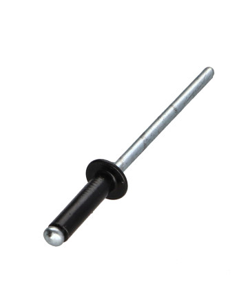 Rivet aveugle Aluminium Tige acier 4.8X12 Epaisseur de serrage 5 à 7 Tête Ronde Standard Noir