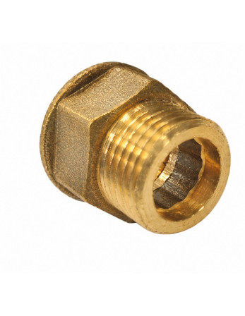Mamelon hexagonal Figure 529 pour joint plat Mâle/Femelle renforcé 15x21 (1/2") Laiton