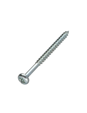 VBA Vis bois agglo Tête ronde TR Pozi N°3 6X80 Filetée sur 48 Acier zingué