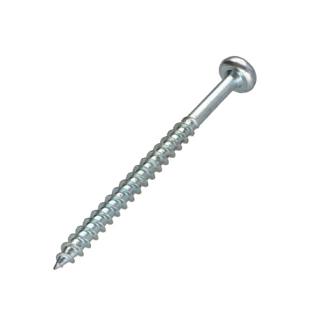 1 x VBA Vis bois agglo Tête ronde TR Pozi N°3 6X80 Filetée sur 48 Acier zingué