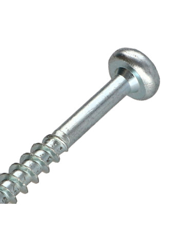 VBA Vis bois agglo Tête ronde TR Pozi N°3 6X80 Filetée sur 48 Acier zingué