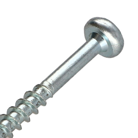 1 x VBA Vis bois agglo Tête ronde TR Pozi N°3 6X80 Filetée sur 48 Acier zingué