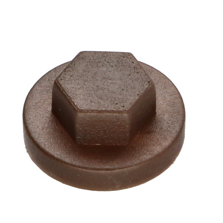 1 x Capuchon Tête hexagonale TH Polyéthylène RAL8014 brun sepia pour vis autoperceuse ou tole de diam 6.3