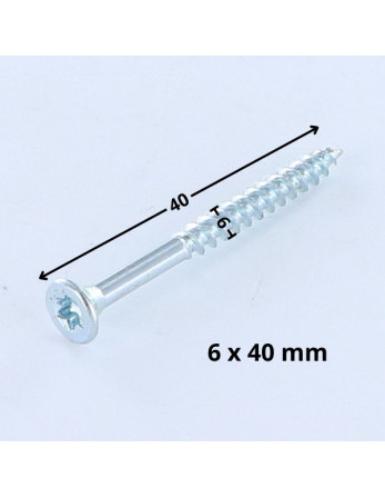 VBA Vis bois agglo Tête fraisée TORX T25 6X40 Acier zingué