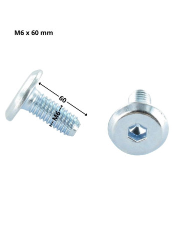 Vis métaux tête plate Clé de 4 HC4 M6X60 Acier zingué