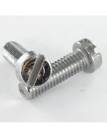 Vis métaux Laiton nickelé Tête cylindrique TC Fendue M4X10
