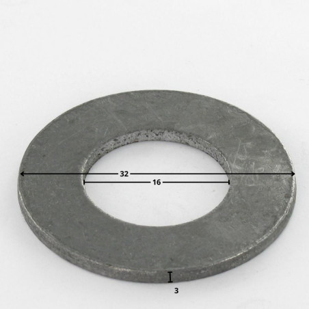 1 x Rondelle Plate M16X32X3 M Acier brut