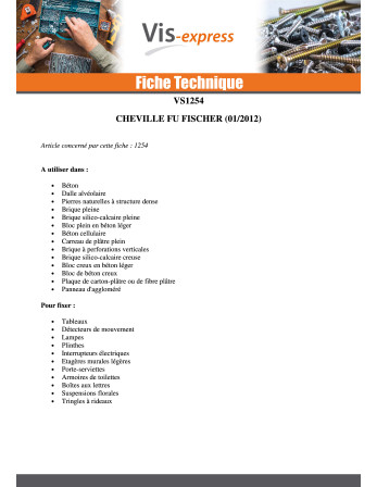 Cheville Nylon Fischer FU 8X50 53264