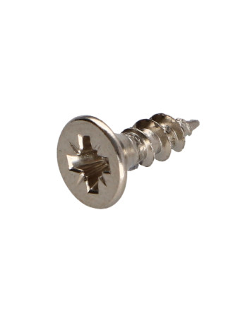 VBA Vis bois agglo Tête fraisée Pozi N°2 4X13 Filetage total Acier nickelé