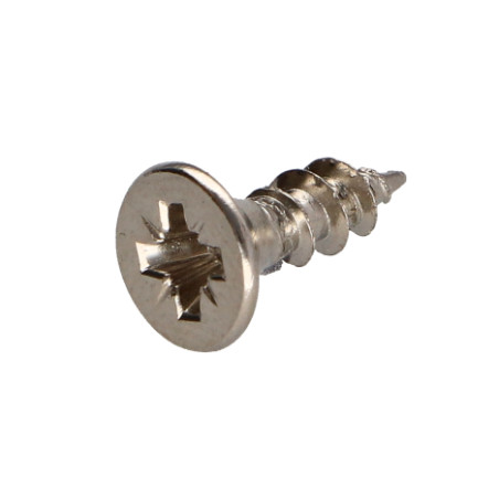 1 x VBA Vis bois agglo Tête fraisée Pozi N°2 4X13 Filetage total Acier nickelé
