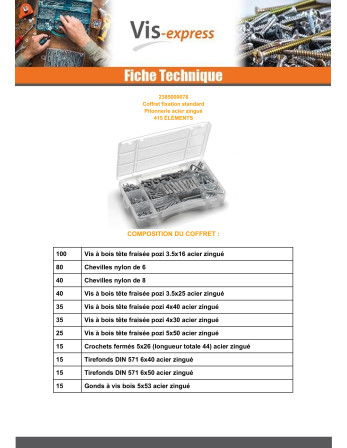 Assortiment de Pitonnerie Acier zingué (415 ELEMENTS)