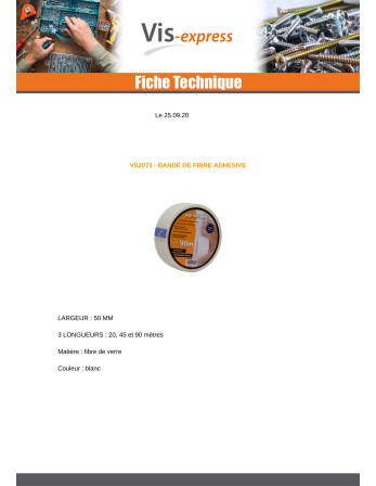 Bande à joint pour plaque de plâtre - fibre adhesive - 50MM Longueur 45METRES