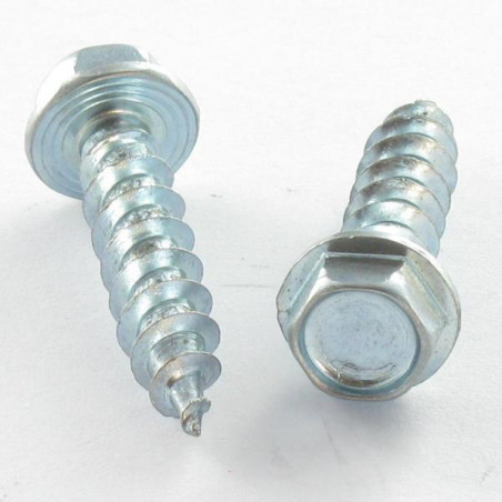 1 x VBA Vis bois agglo Tête hexagonale TH Embase collerette 6X25 Acier zingué
