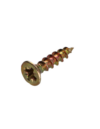 VBA Vis bois agglo Tête fraisée Pozi N°3 6X25 Filetage total Bichromaté