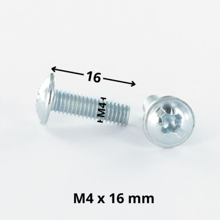 1 x Vis Poelier POZI et fendu M4X16 Acier zingué