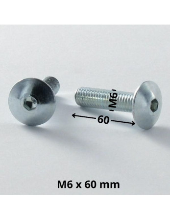Vis Poelier M6X60 Clé de 4 HC4 Acier zingué