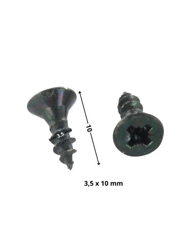 VBA Vis bois agglo Tête fraisée Pozi N°2 3.5X10 Filetage total Acier zingué noir