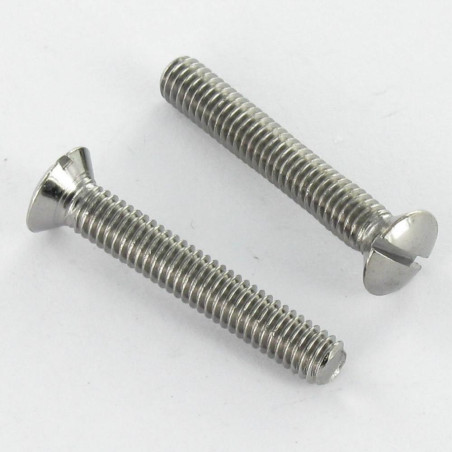 1 x Vis métaux Laiton chrome Tête fraisée bombée TFB Fendue M4X16