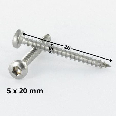 1 x VBA Vis bois agglo Tête ronde TR 5X20 TORX T25 Acier zingué