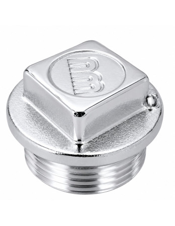 Bouchon mâle Figure 290 avec trou de plombage 20x27 (3/4") Tête carrée Laiton chrome