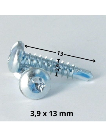Vis autoperceuse Tête cylindrique bombée TCB 3.9X13 TORX T15 Acier zingué