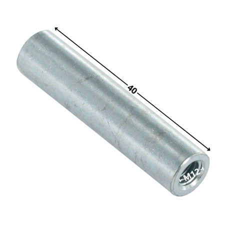 1 x Manchon Cylindrique M12X40 Diamètre Extèrieur 15 Acier zingué