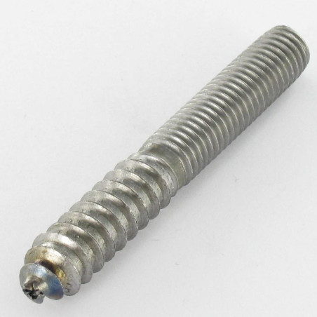1 x Vis mixte pour pied de lit 10X74 33 Mm fileté bois 4 Mm partie lisse 37 Mm fileté métaux Acier brut