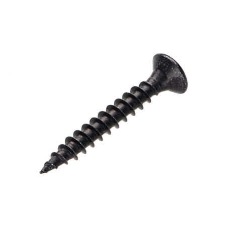 1 x VBA Vis bois agglo Tête fraisée Pozi N°2 4.5X25 Filetage total Acier zingué noir
