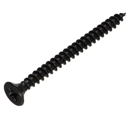 VBA Vis bois agglo Tête fraisée Pozi N°2 5X60 Filetage total Acier zingué noir
