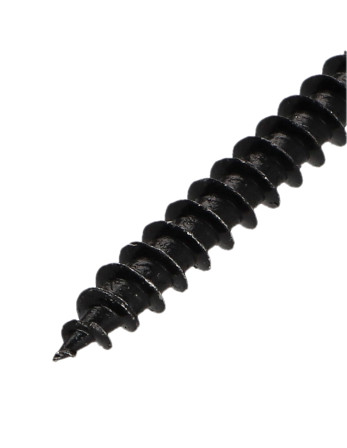VBA Vis bois agglo Tête fraisée Pozi N°2 5X60 Filetage total Acier zingué noir