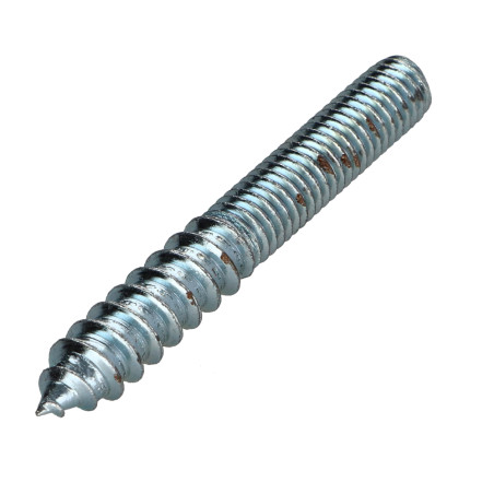 1 x Vis mixte pour pied de lit 8X60 30 Mm fileté bois 30 Mm fileté métaux Acier zingué
