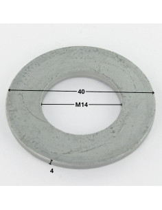 Rondelle Plate Charpente 14X40X4 Forte tenue à la... 2