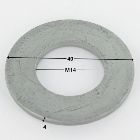 1 x Rondelle Plate Charpente 14X40X4 Forte tenue à la corrosion Acier galvanisé à chaud Sachet