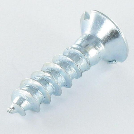 1 x Vis bois Tête fraisée Fendue 4X12 Acier zingué