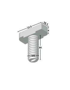 Vis métaux Tête marteau M8X80 pour profilés 28/15 Classe... 2