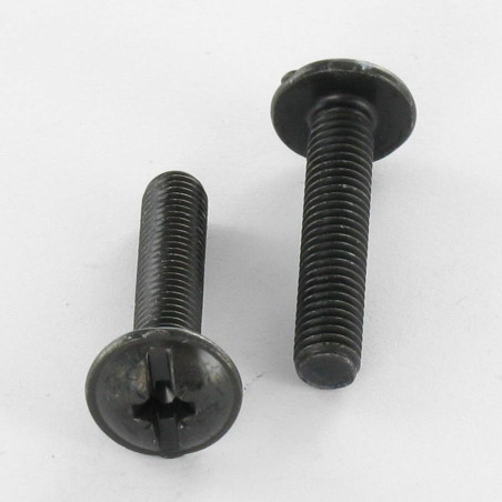 1 x Vis Poelier POZI et fendu M6X25 Acier zingué noir