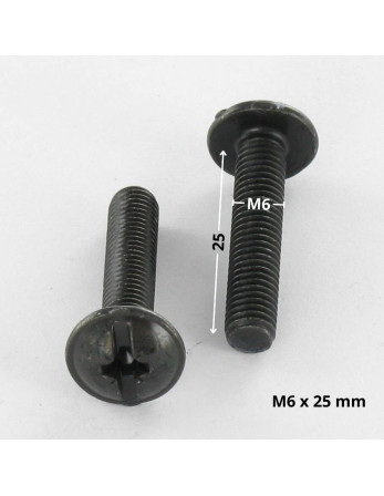 Vis Poelier POZI et fendu M6X25 Acier zingué noir