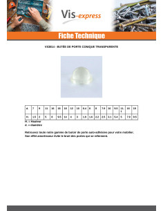 Butée de porte conique adhésive transparente 9.5X5.4 2