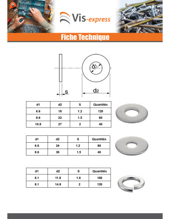 Assortiment de 1530 Rondelle Inox A4