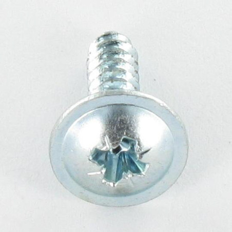 1 x Vis tôle tête cylindrique bombée large Pozi 2.9X6.5 Cranté Acier zingué