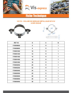 Collier de serrage métallique M7X150 Diamètre 45 Acier... 2